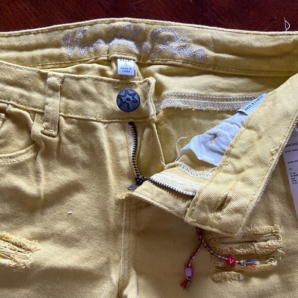 Vanilla Star Juniors Size 5 Gold Yellow White Ombré Distressed Skinny Jeans NWT - Picture 10 of 12
